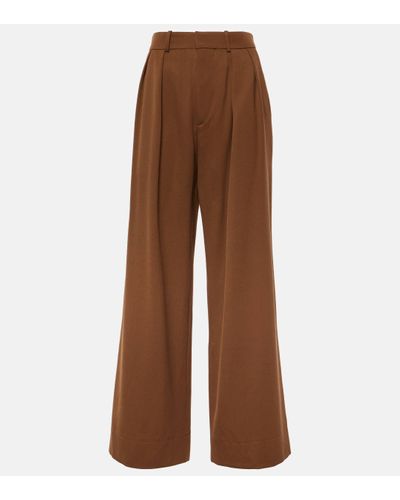 Wardrobe NYC Pantalon ample a taille basse en laine - Marron
