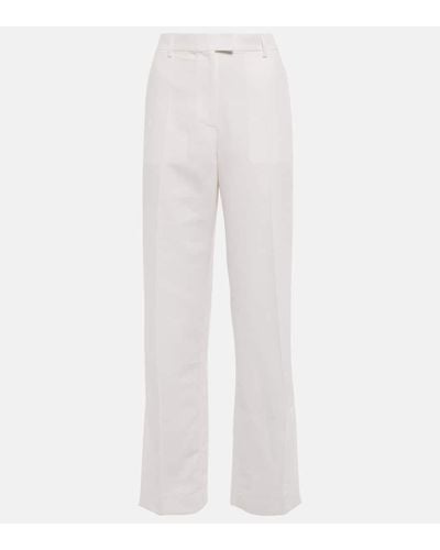AYA MUSE Pantalones Polaris de lino y algodon - Blanco