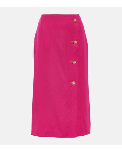 Nina Ricci Wool Midi Pencil Skirt - Pink