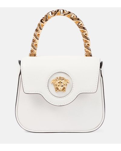 Versace Tote La Medusa Mini aus Leder - Weiß