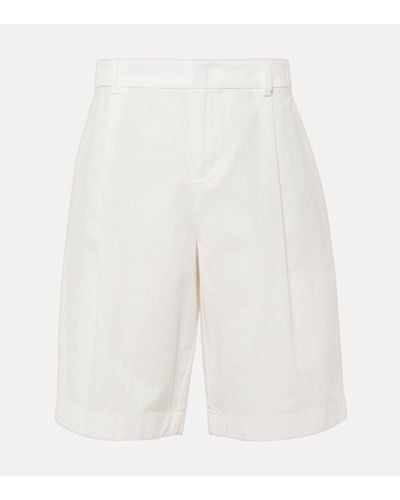 Vince High-rise Cotton Shorts - White