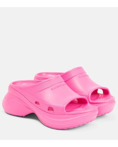 Balenciaga X Crocs Rubber Slides - Pink