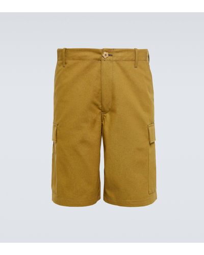 KENZO Cotton Cargo Shorts - Yellow