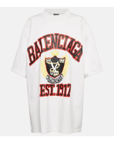 Balenciaga Graphic-print Cotton T-shirt - White