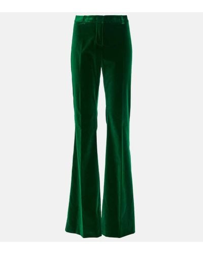 Etro Pantalones flared de terciopelo - Verde