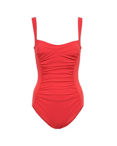 Karla Colletto Basic Ruched Swimsuit - Red