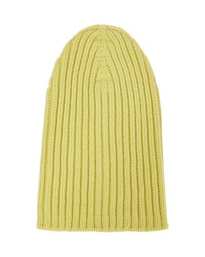 Barrie Rib-knit Cashmere Beanie - Yellow