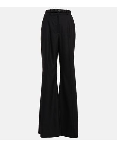 Costarellos Pantalon ample Aimee en laine melangee - Noir