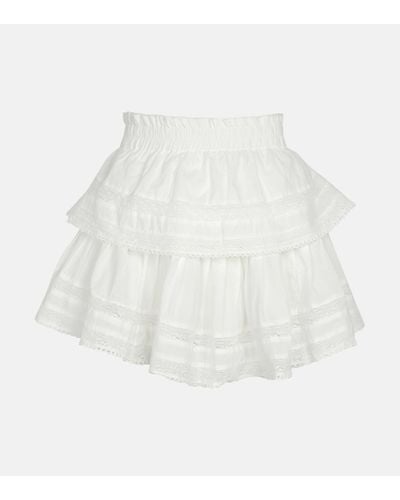 LoveShackFancy Mini-jupe en coton - Blanc