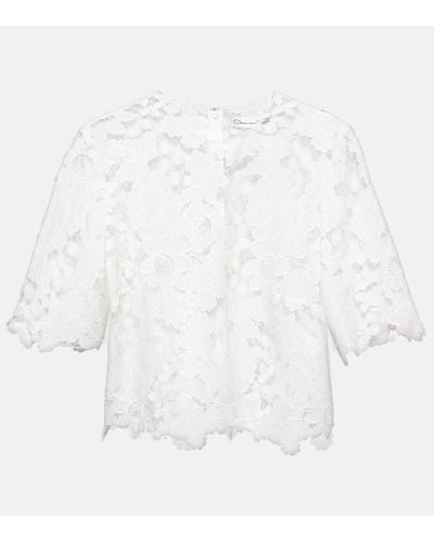 Oscar de la Renta Lace Blouse - White