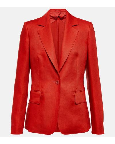 Max Mara Blazer monopetto Alpaca in lino - Rosso