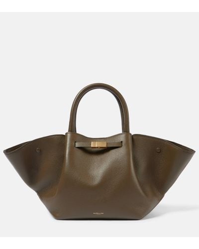 DeMellier London New York Midi Grained Leather Tote Bag - Brown