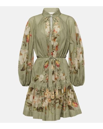 Zimmermann Vestido corto Lexi de algodon floral - Verde
