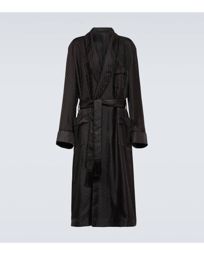 Tom Ford Printed Silk Robe - Black