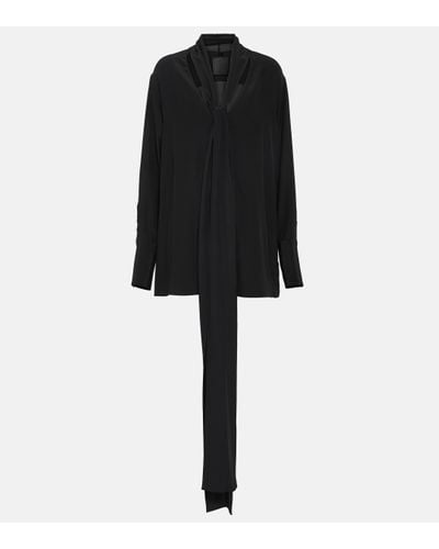 Givenchy Blouse en soie a lavalliere - Noir