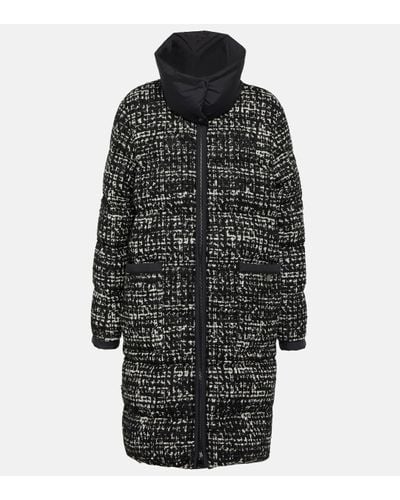 Moncler Manteau doudoune Rhone en tweed - Noir