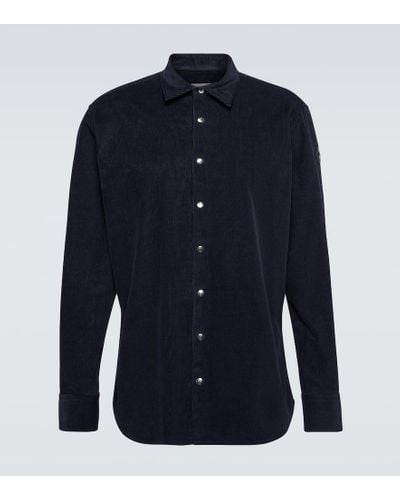 Moncler Hemdjacke aus Cord - Blau