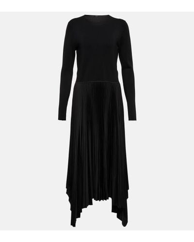 JOSEPH Deron Asymmetric Midi Dress - Black