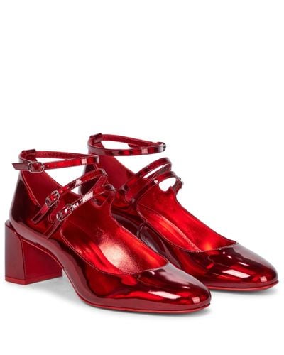 Christian Louboutin Vernica 55 Leather Mary Jane Court Shoes - Red