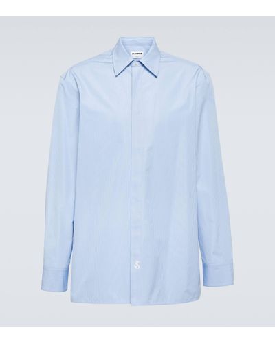 Jil Sander Pinstriped Cotton Shirt - Blue