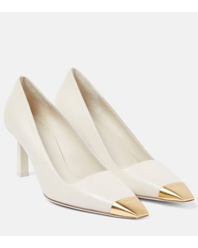 Ferragamo Leather Court Shoes - White