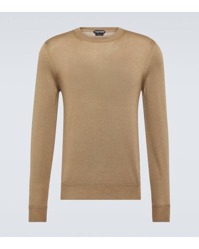 Tom Ford Cashmere And Silk Jumper - Natural