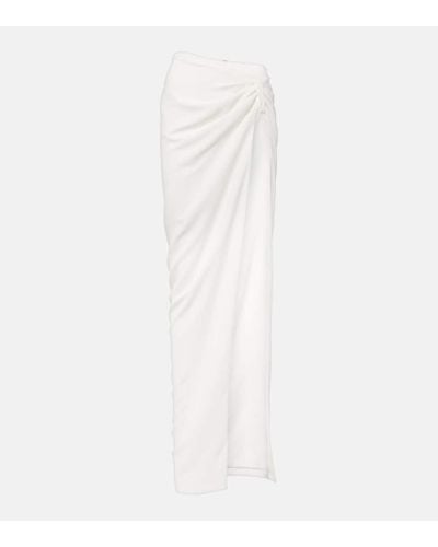 Monot Falda larga asimetrica de crepe - Blanco