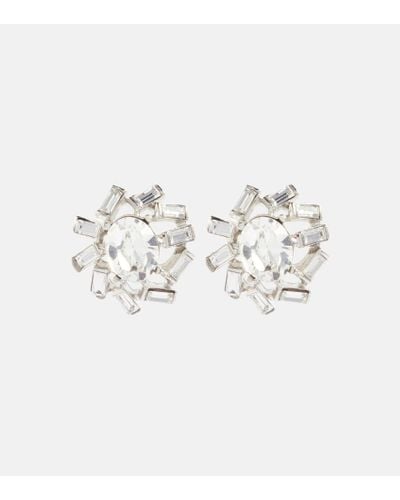 Oscar de la Renta Eureka Crystal-embellished Clip-on Earrings - Metallic