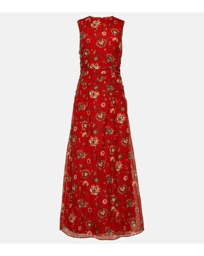 Sir. The Label Reyes Printed Cotton And Silk Maxi Dress - Red