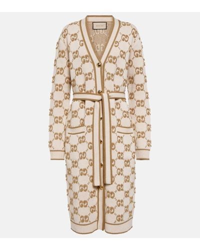 Gucci Cardigan in jacquard di lana GG - Neutro
