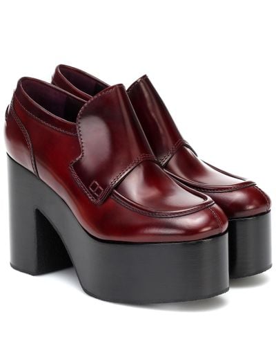 Dries Van Noten Platform Leather Loafers - Red