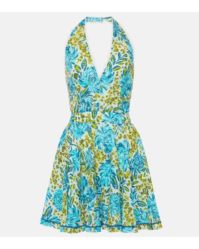 Poupette Vestido Beth de algodon floral - Azul