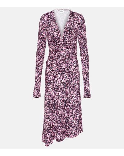 Isabel Marant Lania Printed Jersey Midi Dress - Purple