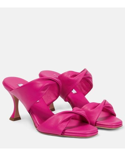 Aquazzura Twist Leather Sandals - Pink