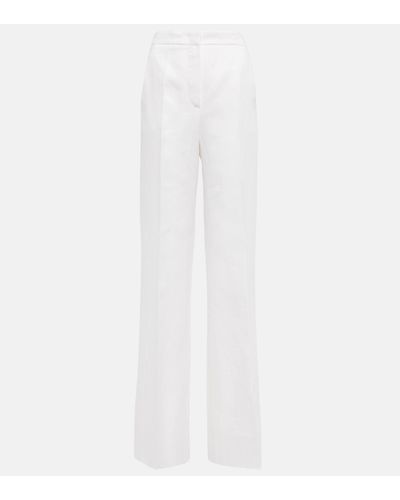 Max Mara Brusson High-rise Linen Trousers - White