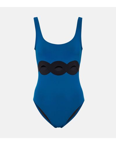Karla Colletto Octavia Cutout Swimsuit - Blue