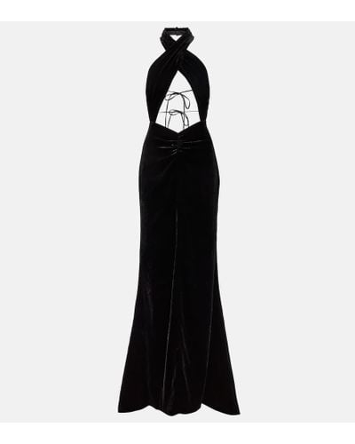 Alessandra Rich Vestido de fiesta con cuello halter - Negro