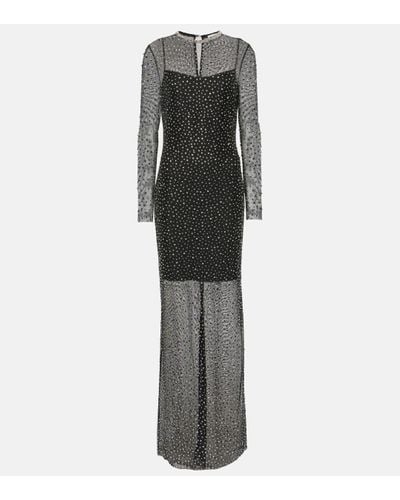Rebecca Vallance Cecile Crystal-embellished Gown - Grey