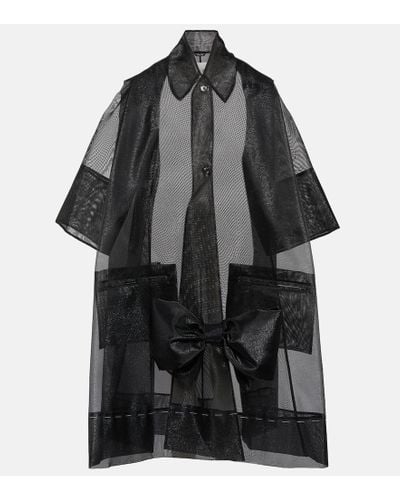 Maison Margiela Bow-detail Coat - Black