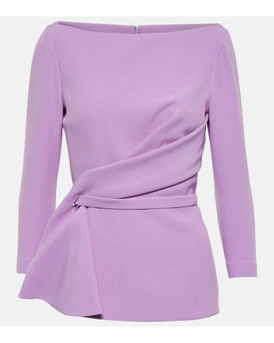 Safiyaa Top drape en crepe - Violet