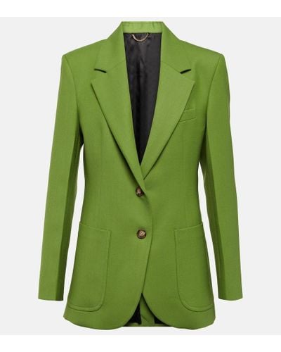Victoria Beckham Blazer aus einem Wollgemisch - Grün