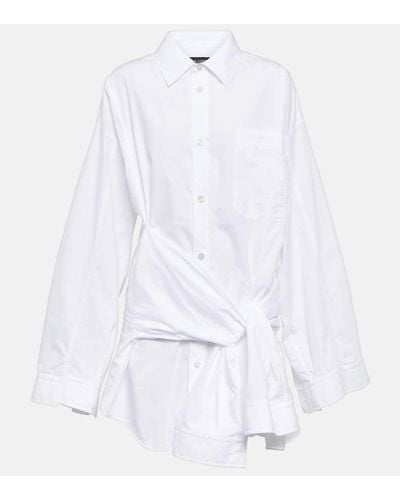 Balenciaga Hemdblusenkleid aus Baumwolle - Weiß