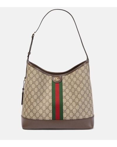 Gucci Ophidia GG Medium Canvas Shoulder Bag - Brown