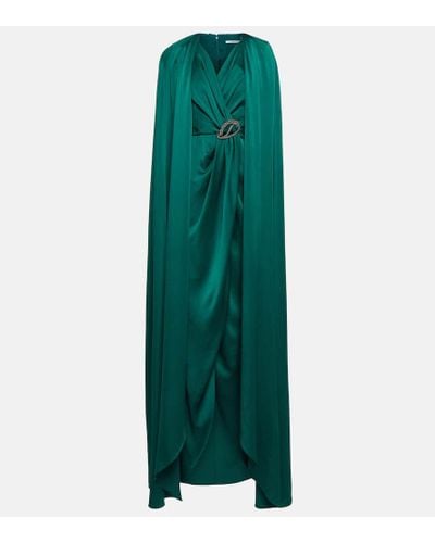 Safiyaa Vestido de fiesta Irene de saten - Verde