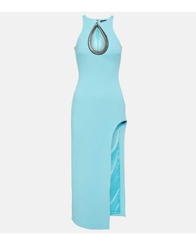 David Koma Embellished Cutout Midi Dress - Blue