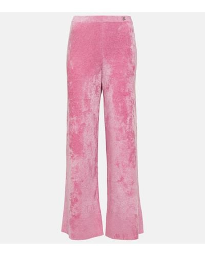 Gucci Crystal G Flared Joggers - Pink