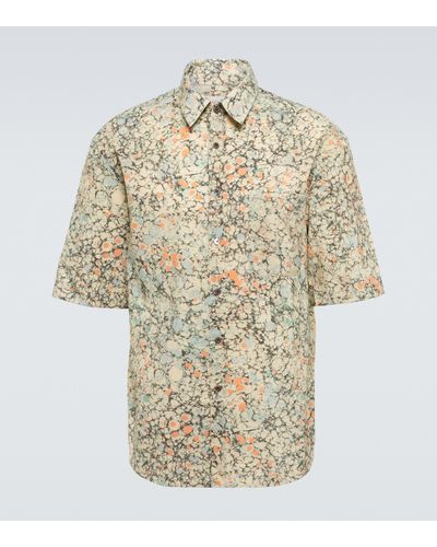 Lemaire Cotton And Linen Short-sleeved Shirt - Multicolour