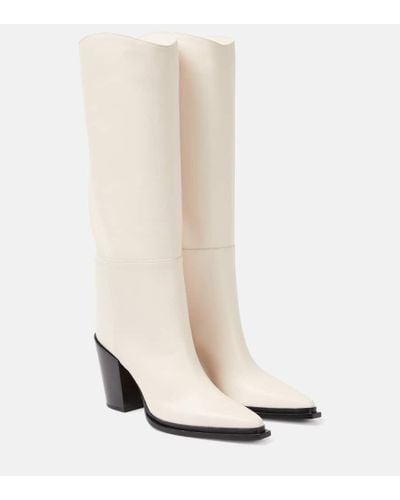 Jimmy Choo Cece 80mm Leather Boots - White