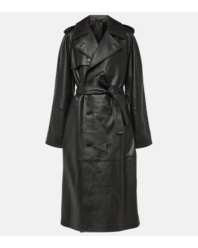 Wardrobe NYC Leather Trench Coat - Black