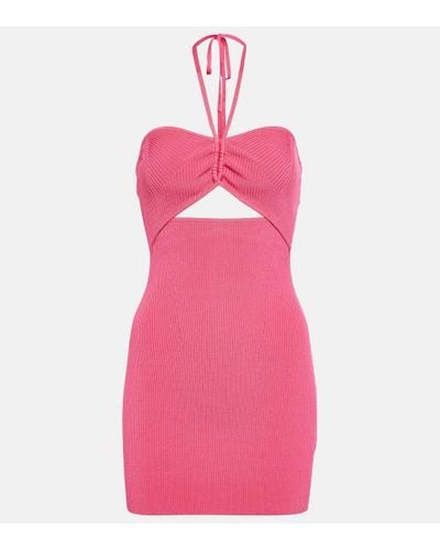 Jonathan Simkhai Ribbed-knit Jersey Mini Dress - Pink